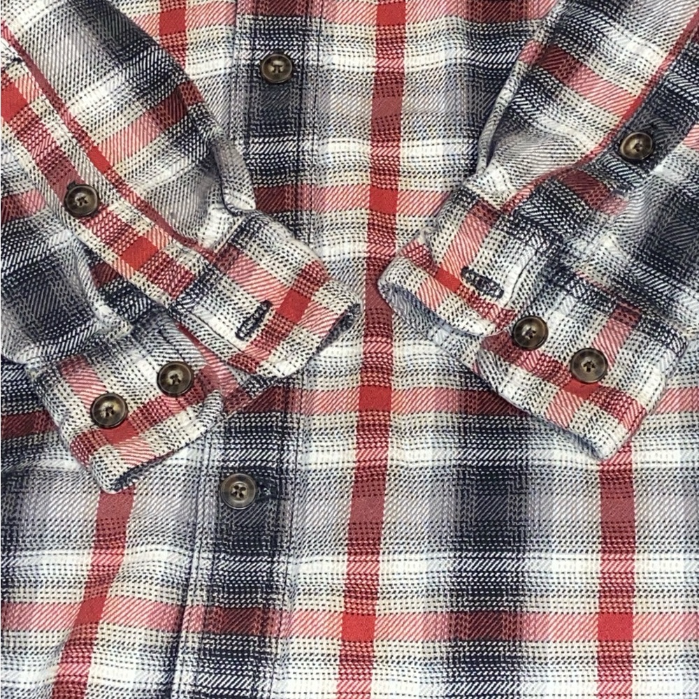 Duluth Trading Co Red and Gray Plaid Shirt men’s size medium 100% cotton - Picture 3 of 4